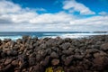 Lava rocks breakwater