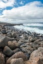 Lava rocks breakwater