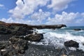 Lava Rocks Lining the Black Stone Beach in Aruba