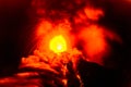 Lava spurts from erupting Fuego volcano in Guatemala Royalty Free Stock Photo