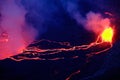 Lava and steam in crater of Nyiragongo volcano in Virunga Nation