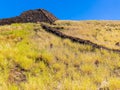 Lava Stone Fence Leading Uphill to Pu\'ukohola Heiau