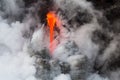Lava stream Kamokuna ocean entry Feb 2017 Royalty Free Stock Photo