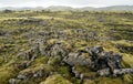 Lava terrain in Iceland. Rocky terrain.