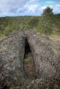 Lava tube is natural conduit formed by flowing lava in Etna Park Royalty Free Stock Photo