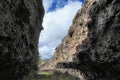 Lava tube is natural conduit formed by flowing lava in Etna Park Royalty Free Stock Photo