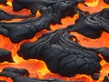 Lava was in the cracks of the earth to view the texture of the glow of volcanic magma in the cracks Royalty Free Stock Photo