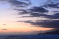 Portofino promontory at dusk. View from Cavi di Lavagna. Tigullio. Liguria, Italy Royalty Free Stock Photo