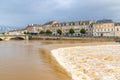 Laval, beautiful french city, panorama of the river Royalty Free Stock Photo