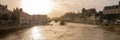 Laval, beautiful french city, panorama of the river Royalty Free Stock Photo