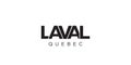 Laval in the Canada emblem. The design features a geometric style, vector illustration with bold typography in a modern font. The