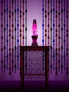 Lavalamp and beaded curtains Royalty Free Stock Photo