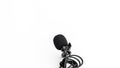 Lavalier microphone on white isolated background