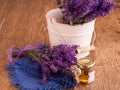 Lavander with aromatic oil Royalty Free Stock Photo