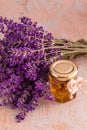 Lavander with aromatic oil Royalty Free Stock Photo