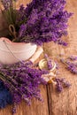 Lavander with aromatic oil Royalty Free Stock Photo