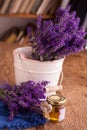 Lavander with aromatic oil Royalty Free Stock Photo