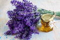 Lavander with aromatic oil Royalty Free Stock Photo