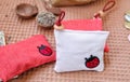 Lavander pouches red and white