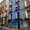 Lavapies blue house in Spain Madrid