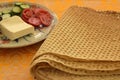 Lavash Bread, Baked in Bakery Machine Royalty Free Stock Photo