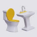 Lavatory concept. Expensive sanitary ware with gold decoration Royalty Free Stock Photo