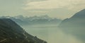 Lavaux vineyards and lake Geneva, Lausanne, Switzerland. Royalty Free Stock Photo