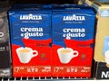 Lavazza crema e gusto classico coffee packs on store shelf Royalty Free Stock Photo
