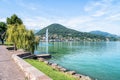 Lavena Ponte Tresa, view of Lake Lugano-Ceresio Royalty Free Stock Photo