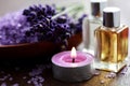 Lavender bath salt and massage oil Royalty Free Stock Photo