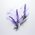 Lavender Branch 3d Rendering With Triangles And Leaves Royalty Free Stock Photo