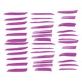 Lavender Brushes Collection. Purple Ink Abstract. Violet Stroke Square. Brushstroke Collection. Watercolor Freehand. Paint