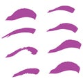 Lavender Brushes Freehand. Violet Ink Splatter. Purple Stroke Isolated. Brushstroke Handwritten. Watercolor Isolated. Paint