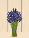 Lavender bunch on a wooden background