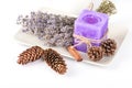 Lavender candle decoration