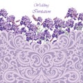 Lavender Card with lace ornamented border