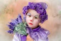 Lavender clown girl Royalty Free Stock Photo