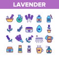 Lavender Collection Elements Icons Set Vector Royalty Free Stock Photo