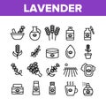 Lavender Collection Elements Icons Set Vector Royalty Free Stock Photo