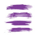 Lavender Collection Of Hand Drawn Brush Banner. Violet Watercolor Splash. Purple Distress Brushes. Grunge Brushes. Distress Logo.