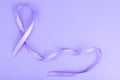 Lavender color ribbon, symbolizing awareness for all cancers, february 4th, world cancer day Royalty Free Stock Photo