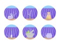 Lavender cosmetic products flat icon set Royalty Free Stock Photo