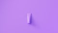 Lavender cosmetic tube alone with soft shadow on background. 3d render illustration.