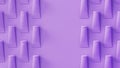 Lavender cosmetic tubes with soft shadow on background. Perfect ordered tubes honeycomb layout with central hole. 3d