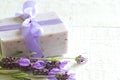 Lavender cosmetics spa body care abstract composition Royalty Free Stock Photo