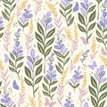 Lavender delicate vector flower motif perfect for adding a touch of wild beauty to any piece of clothes and fabric.