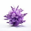 Lavender Dodecahedron On White Isolated Background