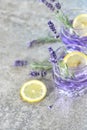 Lavender drink lemon herbs Summer lemonade Royalty Free Stock Photo