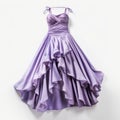 Lavender Evening Dress With Ruffles - Hyper Realistic Hd Isolated Robe