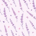 Lavender field repeat pattern background Royalty Free Stock Photo